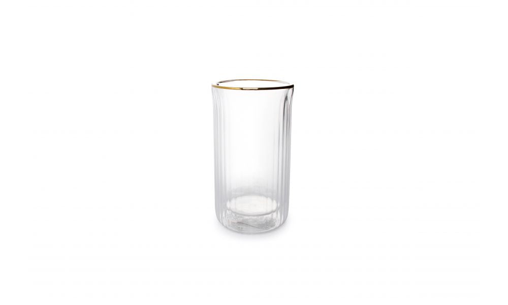 Dubbelwandig glas met goude rand | set-2