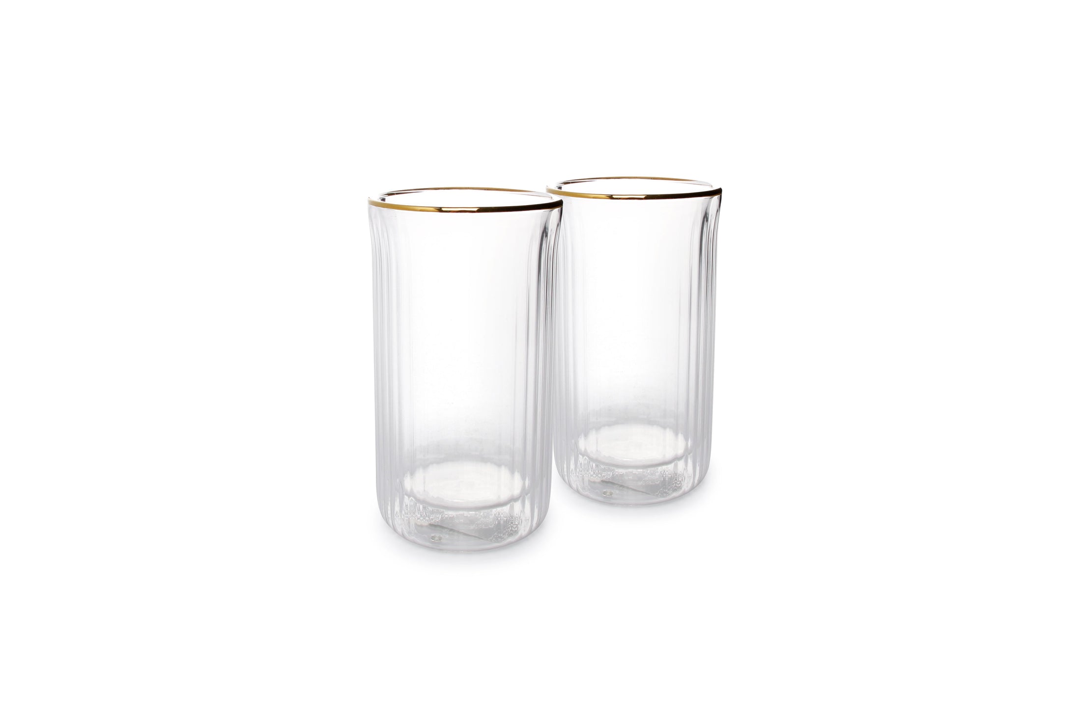 Dubbelwandig glas met goude rand | set-2