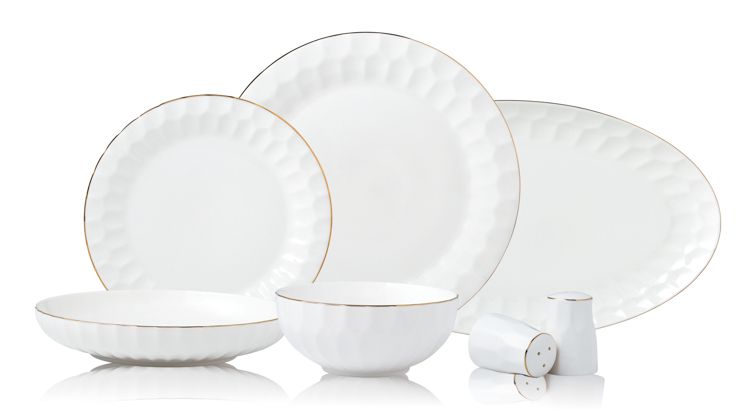 Bricard dinner set | wit-goud 27-DELIG