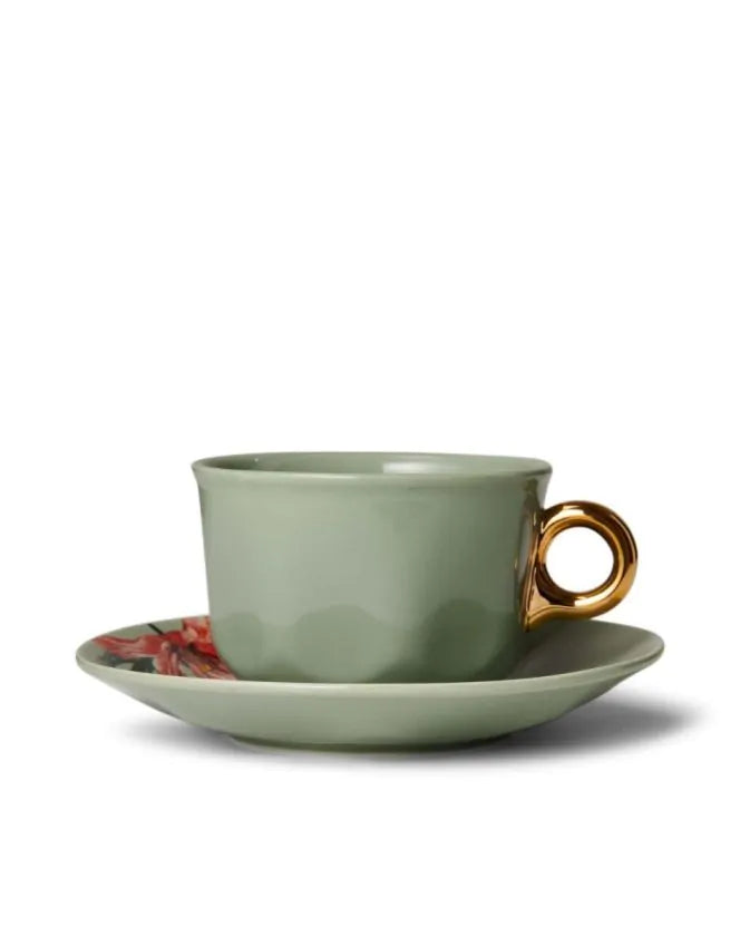 Kop en schotel | stone green